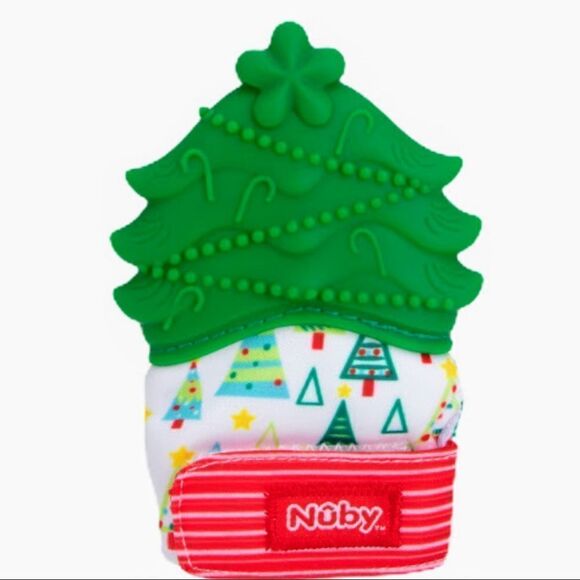Nwt NIB NUBY CHRISTMAS TREE TEETHING MITTEN - Picture 1 of 7